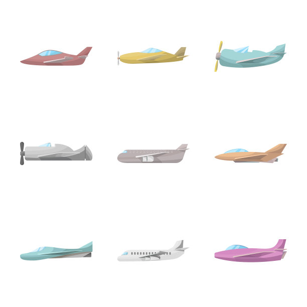 孤立的物体飞机和商业符号图片下载