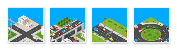 等距设置三维模块块区部分图片下载