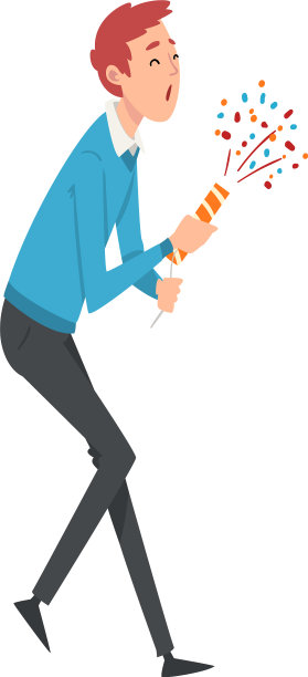 快乐的微笑的年轻人爆炸派对图片下载