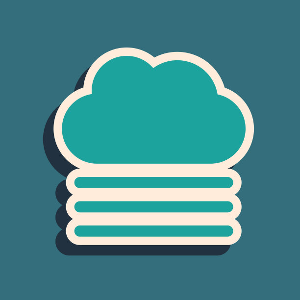 绿色的雾和云图标孤立在蓝色图片下载