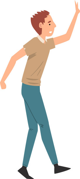 男人笑着和伴侣击掌打招呼图片下载