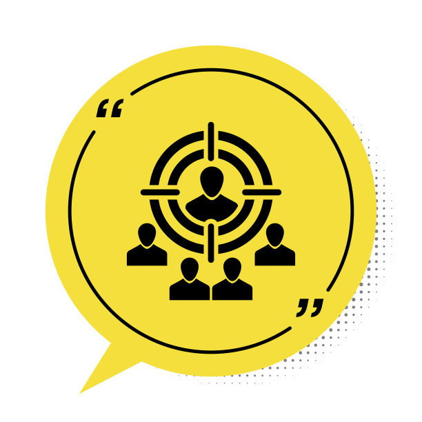 黑色营销目标战略概念图标图片下载