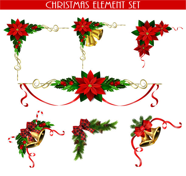 圣诞装饰用冷杉树金色的叮当声图片下载