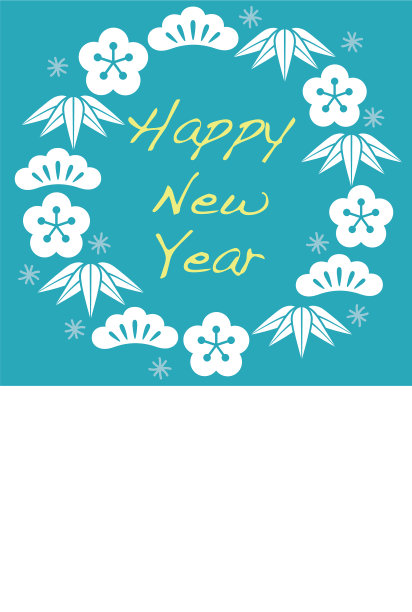 带有日本标志的新年卡片模板图片下载