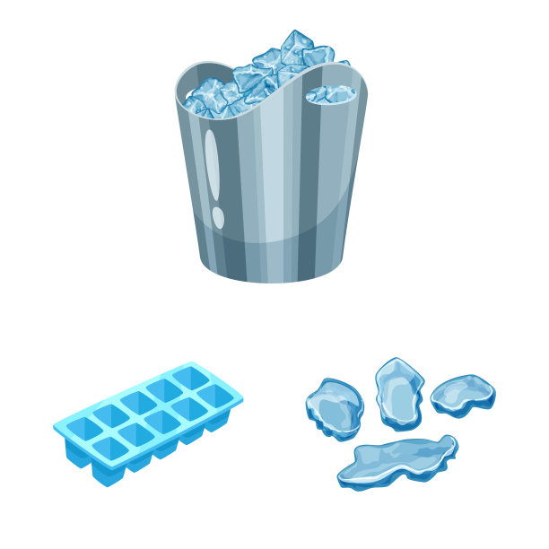 霜冻和水的标志设置图片下载