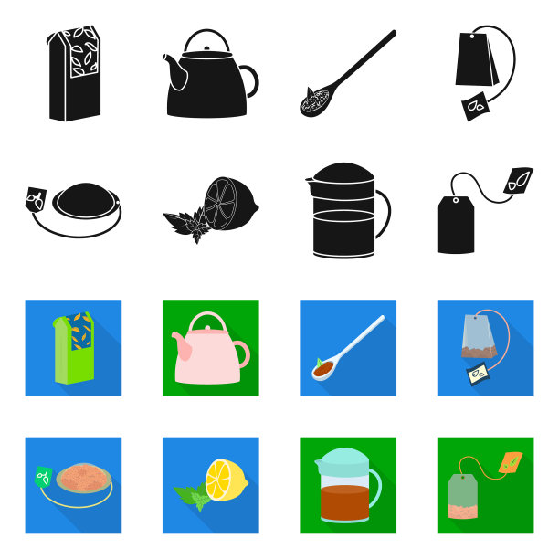 隔离对象健康和花卉标志集图片下载