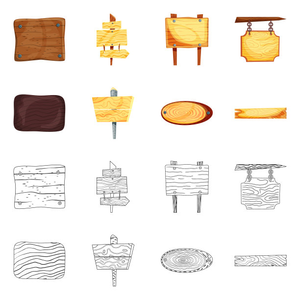 的孤立对象原始和森林符号集图片下载