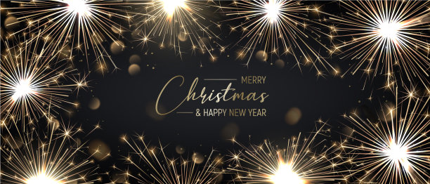 圣诞快乐的背景与金色的火花图片下载