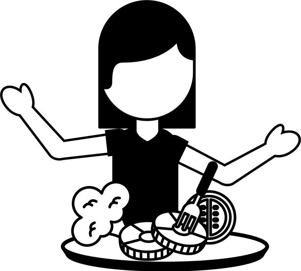 盘子里有饭的女孩图片下载