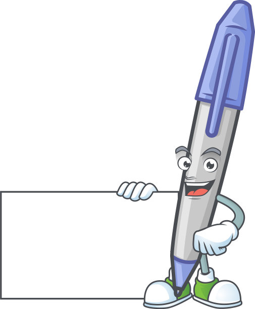 为办公室的蓝色圆珠笔竖起大拇指图片下载