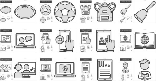 教育线图标集图片下载