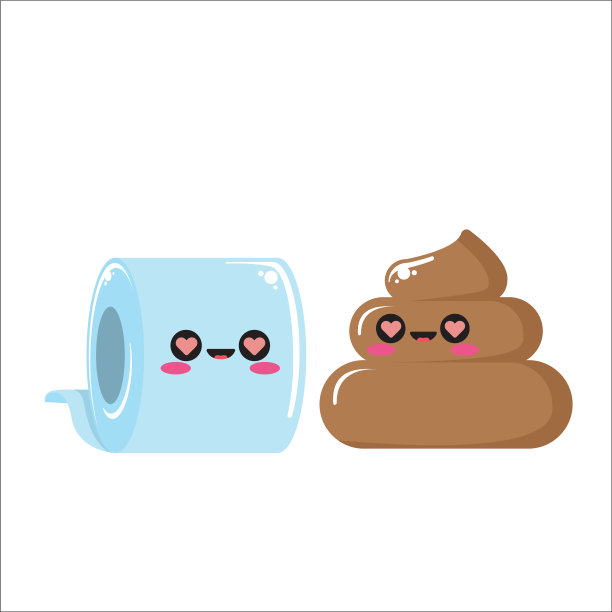 厕纸与大便字集隔离图片下载
