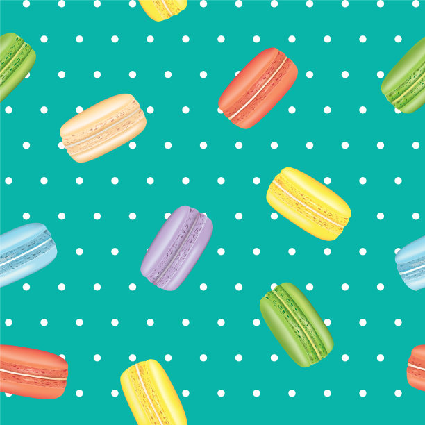 马卡龙无缝模式图片下载