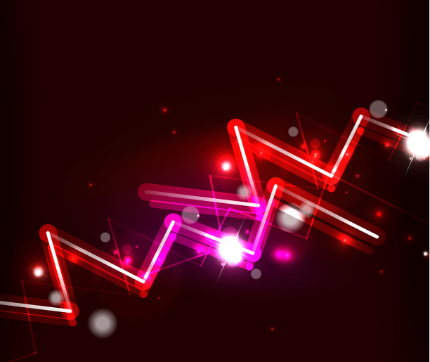 霓虹之字形线条，发光的火花痕迹图片下载