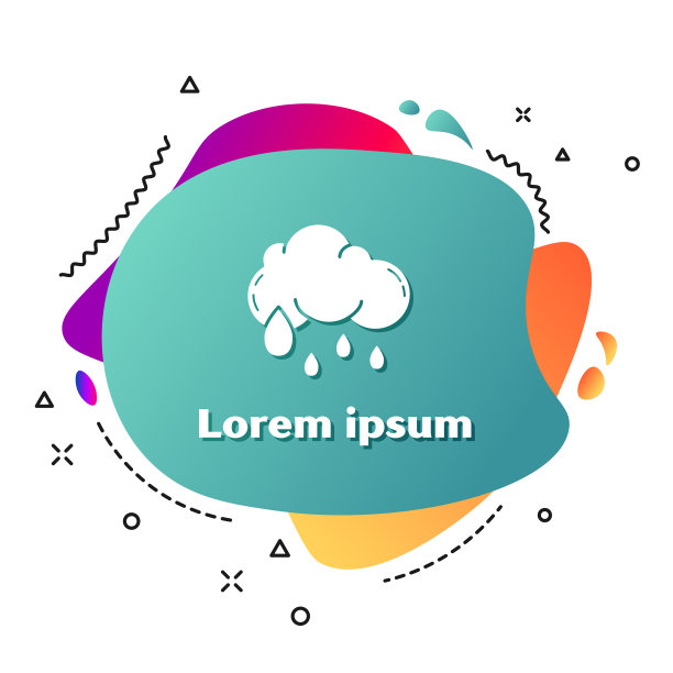 白色的云与雨的图标孤立在白色图片下载