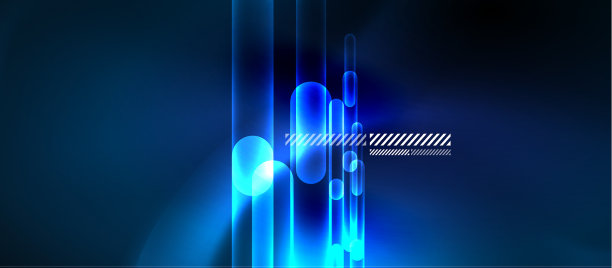 玻璃霓虹块和线条抽象背景图片下载