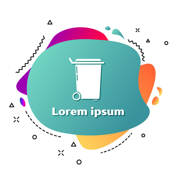 白色垃圾桶图标孤立在白色背景图片下载