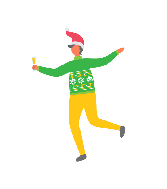 穿着雪花毛衣的人庆祝圣诞节图片下载