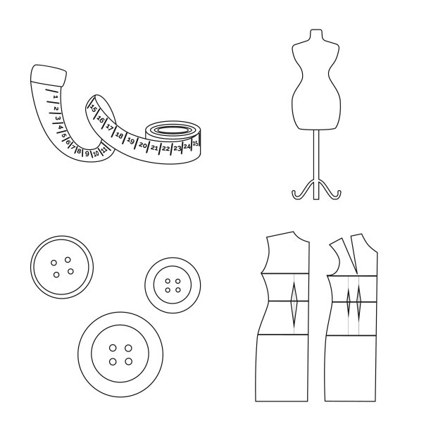 孤立对象时尚和裁剪标志集图片下载