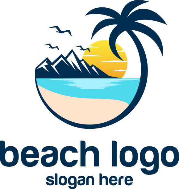 泳滩标志设计模板图片下载
