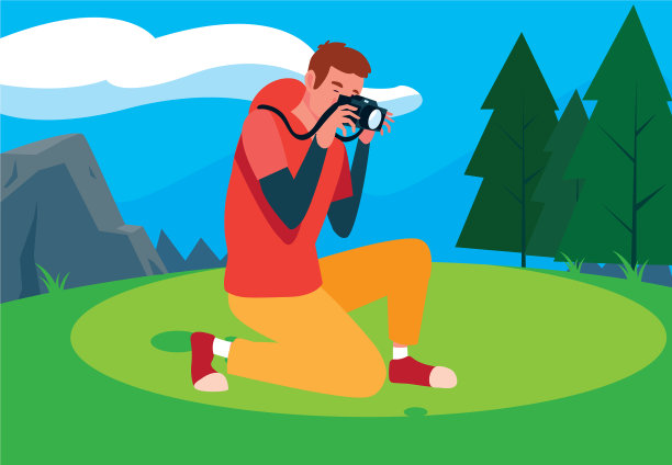 男子拍照设计图片下载