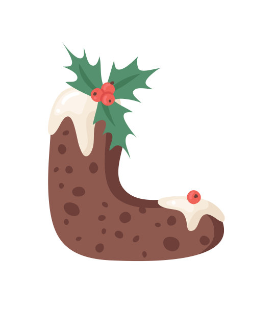 卡通圣诞布丁手绘字体实际图片下载