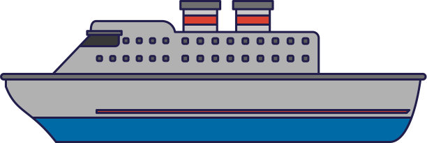 船鱼船标志蓝线图片下载