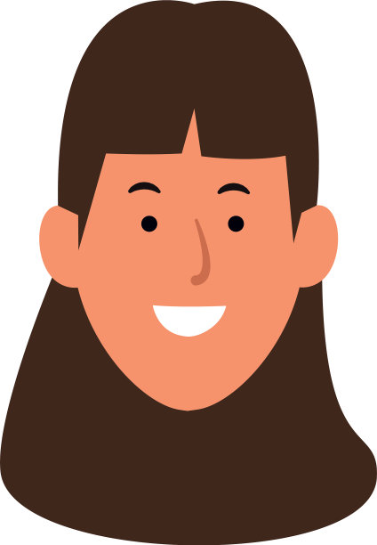 卡通女子图标彩色设计图片下载