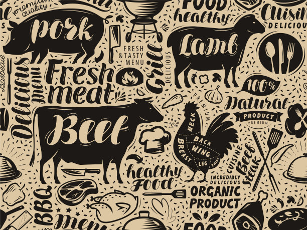 烧烤无缝的背景美食概念图片下载