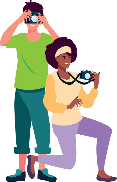 女人和男人拍照设计图片下载