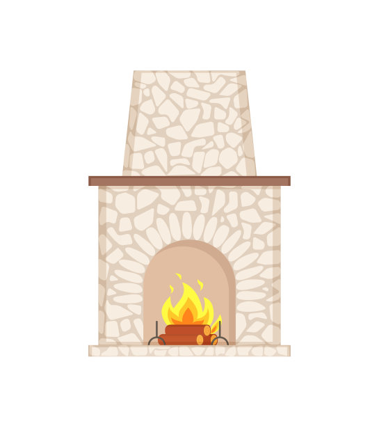 壁炉与长烟囱铺石像图片下载