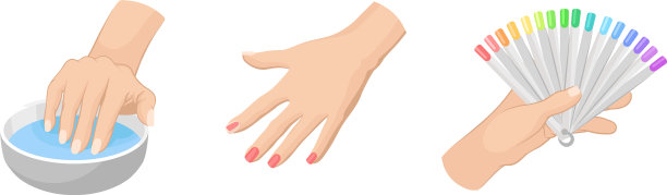 指甲护理设置不同阶段的指甲艺术图片下载