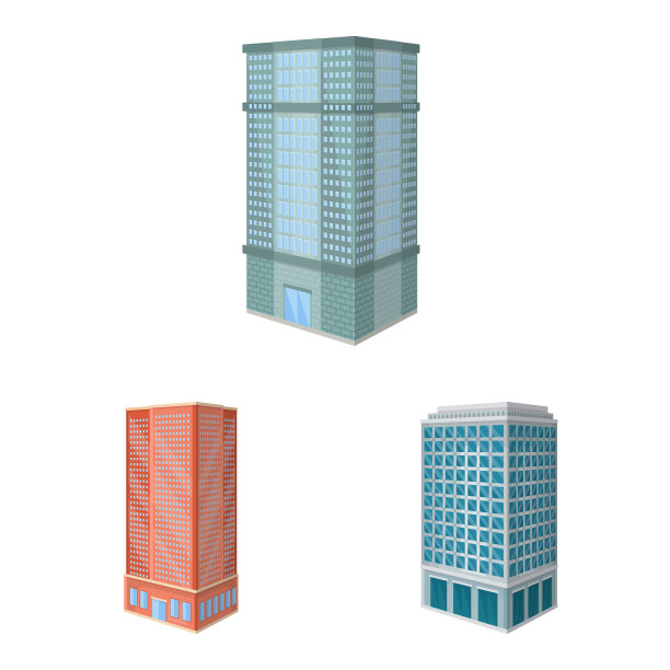 孤立对象城市和建立标志集图片下载