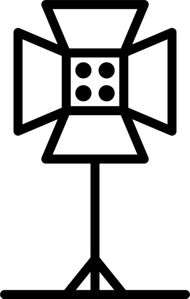 电影聚光灯图标轮廓风格图片下载