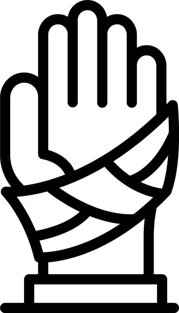 手石膏图标轮廓风格图片下载