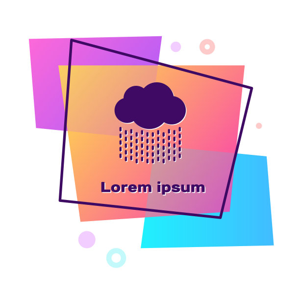 紫色云与雨的图标孤立在白色图片下载