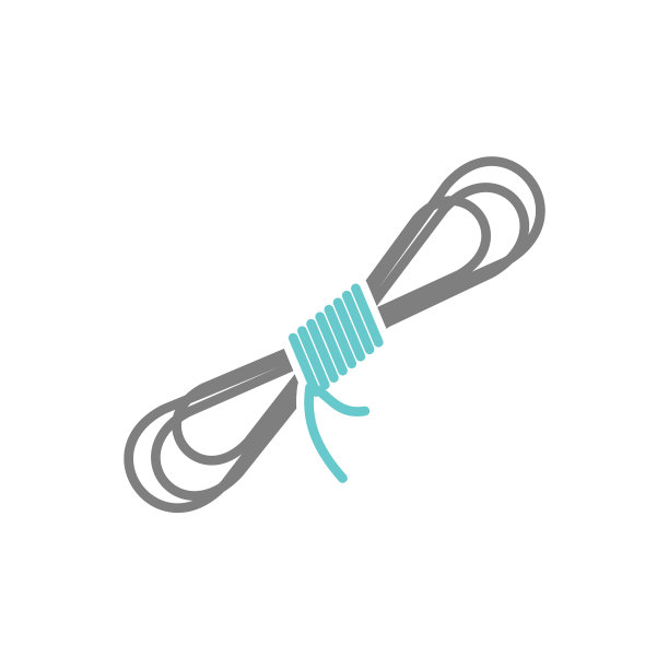 攀爬绳图标在白色背景为图形图片下载