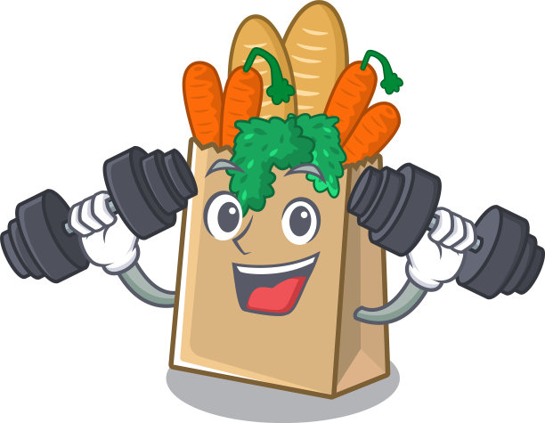 吉祥物形状的健身食品袋图片下载