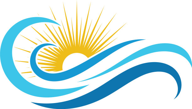 太阳与水波的图标图片下载