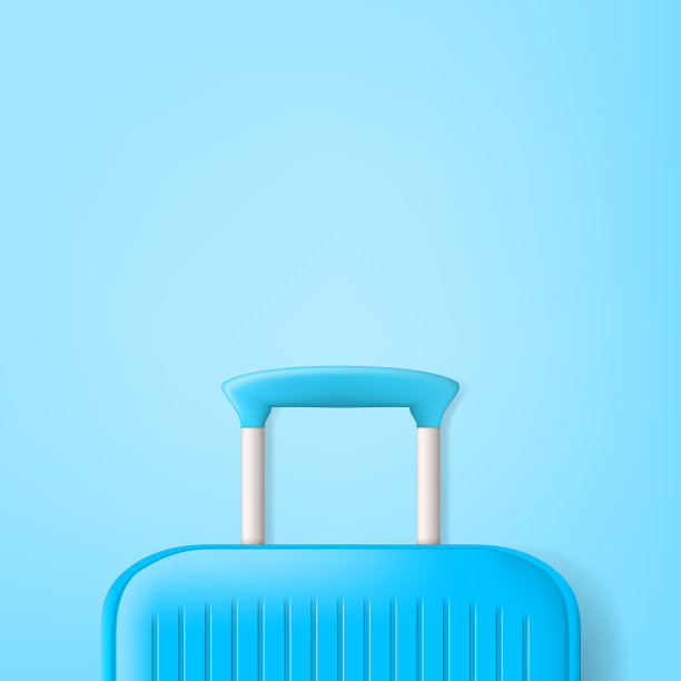 3d蓝色夏季时光旅行包模板图片下载