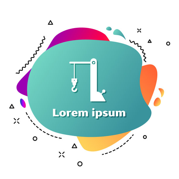 白色港口起重机图标孤立在白色上图片下载