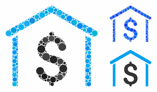 钱车库马赛克图标圆圈点图片下载