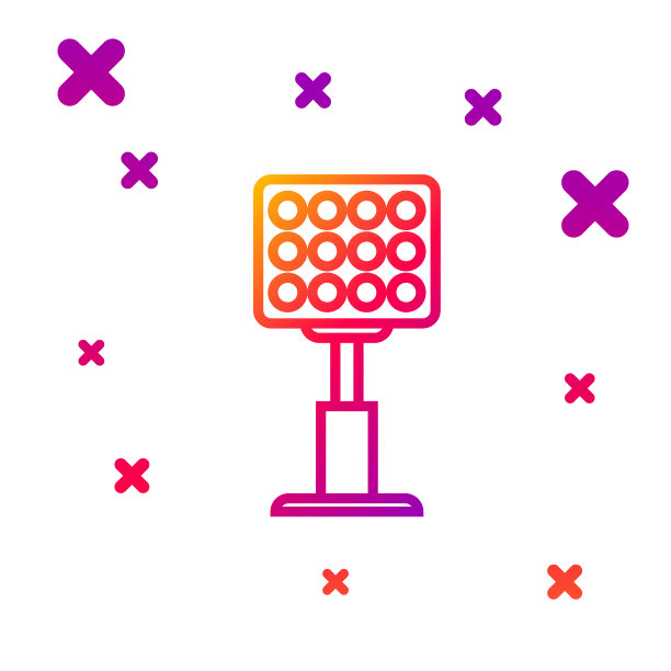 颜色线亮体育场灯图标隔离图片下载