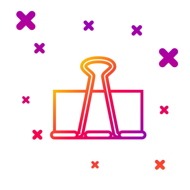 颜色线活页夹夹图标孤立在白色图片下载