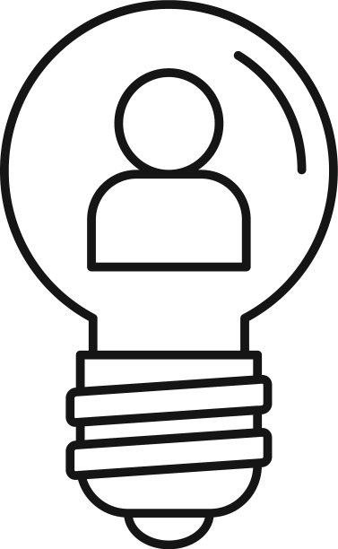 管理创意灯泡图标轮廓风格图片下载