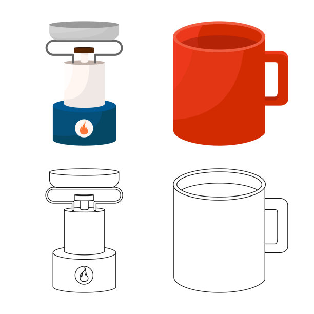 设计旅游和远足图标集图片下载