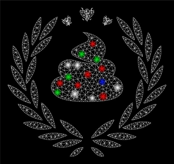 带闪光的月桂花环标志网格模型图片下载