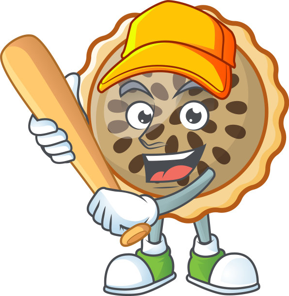 山核桃派与打棒球吉祥物为图标图片下载