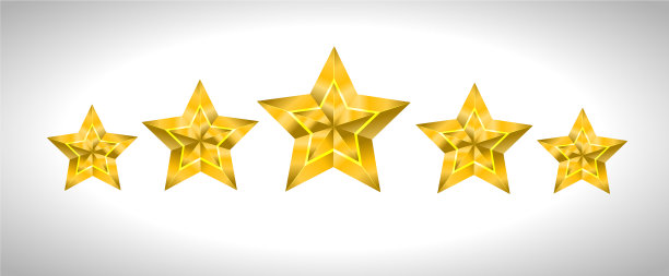 明星逼真的金属金色孤立的黄色3d图片下载