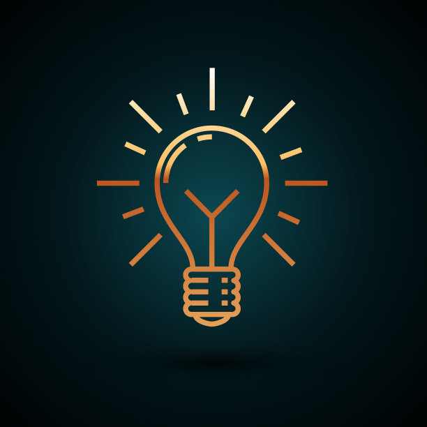 金线灯泡与光线闪耀和概念图片下载